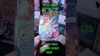 SYLVEON VMAX RAINBOW SECRET RARE FROM EVOLVING SKIES! PULLED 01/07/2022 211/203