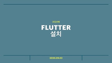 앱개발의 끝판왕 Flutter로 iOS, Android 모두 배포하기#1 - 설치