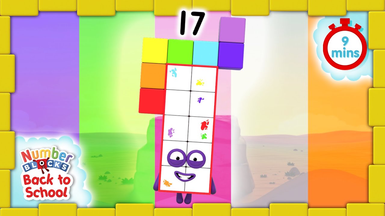 ⁣@Numberblocks- #BacktoSchool | Level Three | All the Best Seventeen Moments | FULL EPISODES