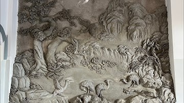 Tranh đắp nổi Tùng Hạc Trường Xuân siêu đẹp