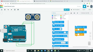 simulation of Ultrasonic sensor with arduino in tinkercad