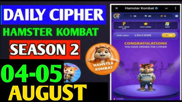 Hamster Kombat Dev Game Daily Cipher 4 August | Hamster Kombat Daily Cipher Code | Daily Combo