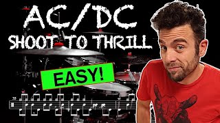 AC/DC - Shoot To Thrill - Drum Cover (with scrolling drum sheet)