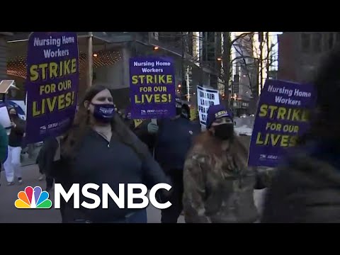 Hundreds Of Chicago-Area Nursing Home Workers Strike As Cases Spike | Ayman Mohyeldin | MSNBC
