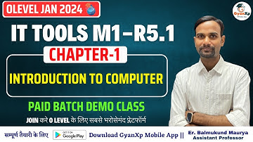 Day 1 || Chapter-1 (Part-1) || Introduction to Computer || M1-R5.1 (Demo Class)