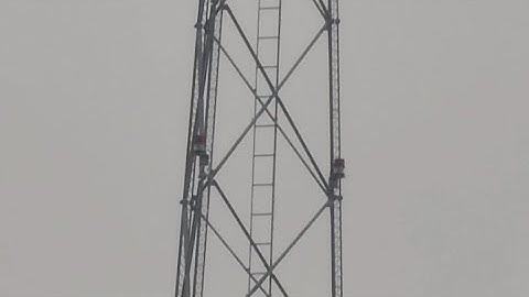 A small sized cell tower with two tiers of ITL ILS-3400 xenon strobes