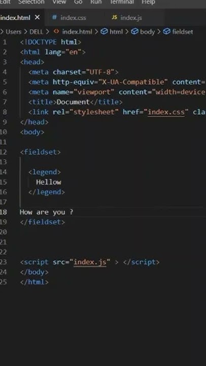 Fieldset tag and legend tag in html | frontend development #shorts ...