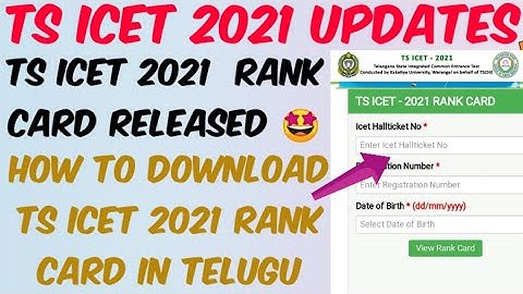 TS ICET 2021 Rank Cards Released//How to Download TS ICET 2021 Rank Card in Telugu- Official website