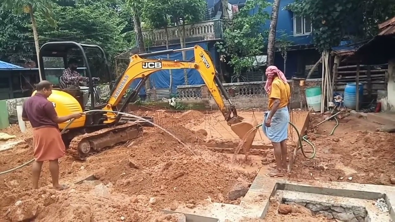hitachi,  തറ കലക്കുന്നത് ,Soil consolidation using Hitachi, jcb,