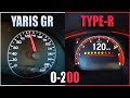 Toyota GR Yaris 2021 vs Honda Civic Type R [0-200km/h]