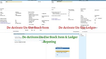 De Activate Un Use Stock Item & Ledger In TallyPrime TDL