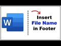 How to Insert File Name in Footer