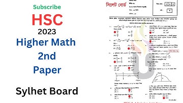 HSC HIGHER MATH 2nd PAPER MCQ SOLUTION | Sylhet BOARD | HSC-2023 | HSC | HIGHER MATH