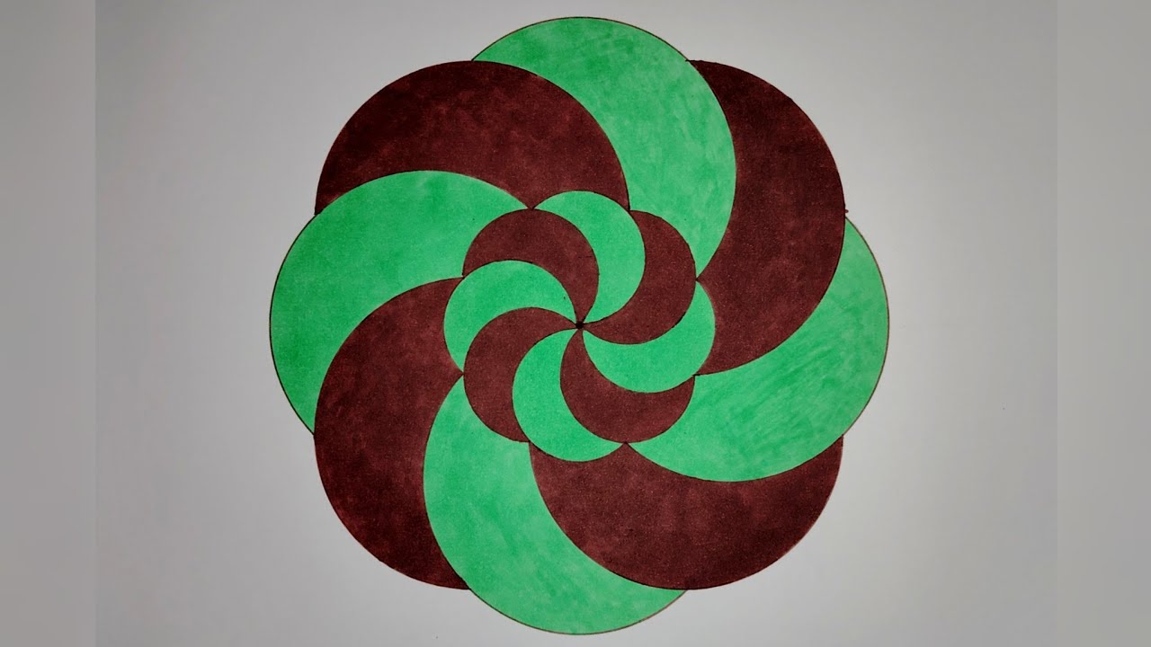 Spiral Geometric Circle Design || How To Draw Geometric Spiral Pattern ...