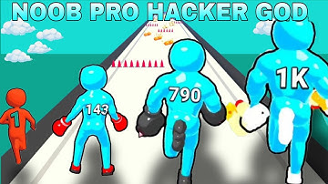 NOOB VS PRO VS HACKER VS GOD in Runner Up! All levels