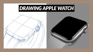 Product Design Sketching and Rendering Techniques in Photoshop: How To Draw Apple Watch Perspective