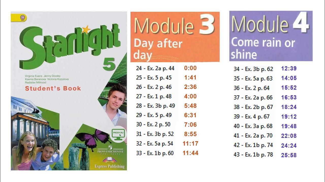 Starlight 3 модуль 3. Starlight 5 Module 4 Audio. Английский язык 5 класс Старлайт аудирование. Starlight 5 student's book 4 Module. Английский 5 класс учебник Starlight.