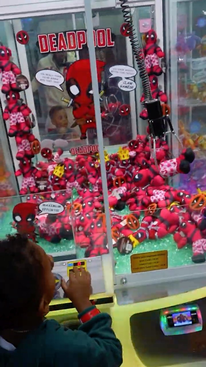 Mj won a Dead Pool toy at the aquarium #shorts