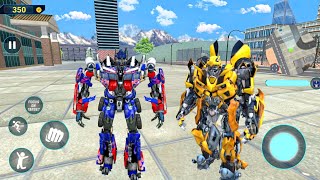 OPTIMUS PRIME Super Robot Jet Car Bike Transformation Robot Bumblebee - Android Gameplay screenshot 2