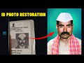 Extreme level damaged id photo restoration in photoshop