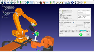 Robot Milling with Turntable (5 axis milling with 8 axes) - RoboDK