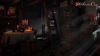 🕯OLD WOOD CABIN AMBIENCE: Fireplace Sounds, Fabric Sounds, Soapy Dishwater, Creaking and More