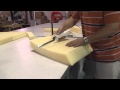 Cutting Cushion Foam using Electric Kitchen Knife