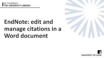 EndNote 21: Editing Citations