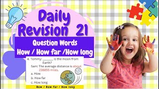 【每天堅持2分鐘 英語進步神速】Daily revision21 Question WordsHow How far How long | 每日2分鐘 | 輕鬆學英文 | 刻意練習 | 沉浸式學習