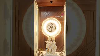 Beautifull backlit corian marble panel for elegant mandir 🪄#nimprintzz #mandir#homeinterior
