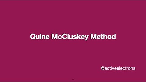 The Quine McCluskey Method | Tabular method - Example 1