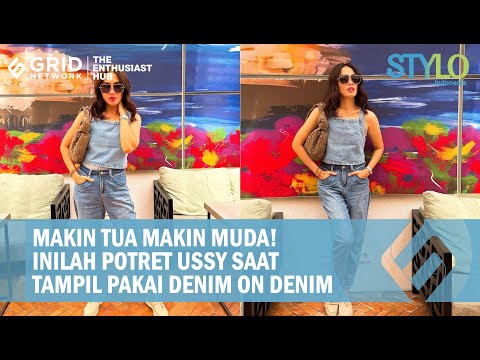 Menolak Tua! Ussy Sulistiawaty Pamer Body Mulus Kencang dengan Gaya Denim on Denim