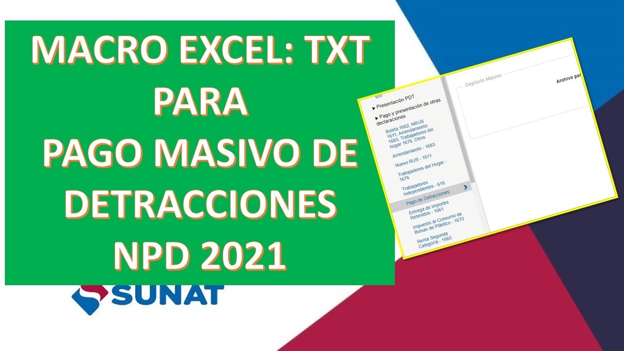 Macro para pago masivo de detracciones SUNAT Excel 2024-Actualizado