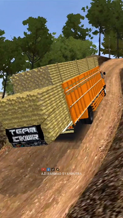 TRUK FUSO MUATAN BAMBU VS TRUK HINO 500 MUATAN TEBUβΌοΈπ #shorts #bussid #truk