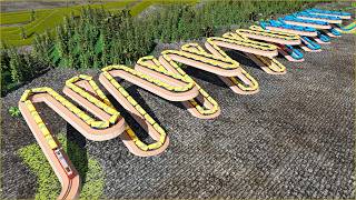 Strange Railway Tracks🚦Sloping Up and Down Railway Tracks😱Railroad Tracks with Many Bends🚇Trainz