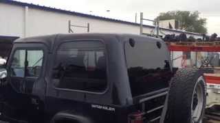 1978-1995 Jeep Wrangler YJ and CJ-7 Hard Top with Glass Slider uppers -  YouTube