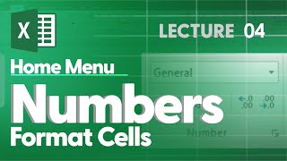 Lecture 4 | Microsoft Excel | Numbers Option | Cell Data Categories | Taj Institute | Urdu | Hindi