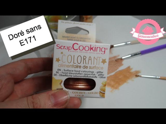 Gel colorant alimentaire rouge 20 g + paillettes dorées Scrapcooking 