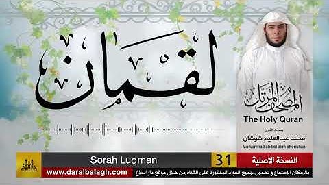 سورة لقمان | القارئ محمد عبد العليم شوشان | surat loqman | alqai mohammad shoshan