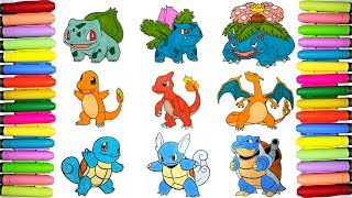 Pokemon Coloring Pages Pokedex #1 to 9