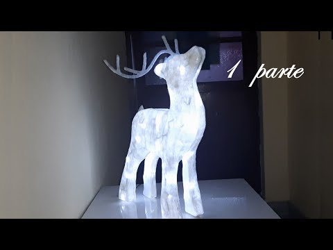 Como hacer un RENO NAVIDEÑO con luces parte 1- Christmas reindeer with lights 1