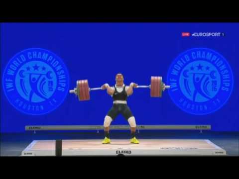 Egyptian weightlifter Mohamed Ehab at the  world championship 2015   محمد ايهاب