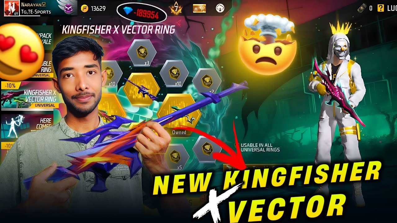 New Kingfisher X Vector Gun Skin Ring Event - Garena Free Fire Max