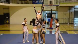 National U Pep Squad All Girls Group Stunts Team Blue show off
