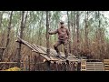 A new shelter begins  bushcraft solo skills survival on my woodland kingdoom episode 10