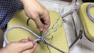 Заплетаем петлю на конце троса. Wire rope splicing