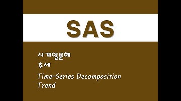 SAS를 활용한 시계열분석 - (19) 시계열분해/추세 (Time-Series Decomposition)/(Trend)