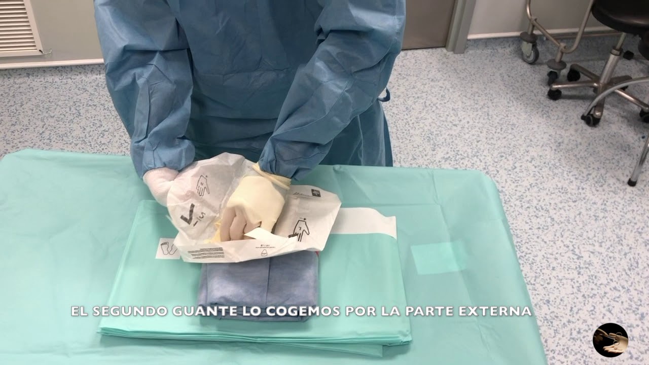 Colocación de guantes estériles - YouTube
