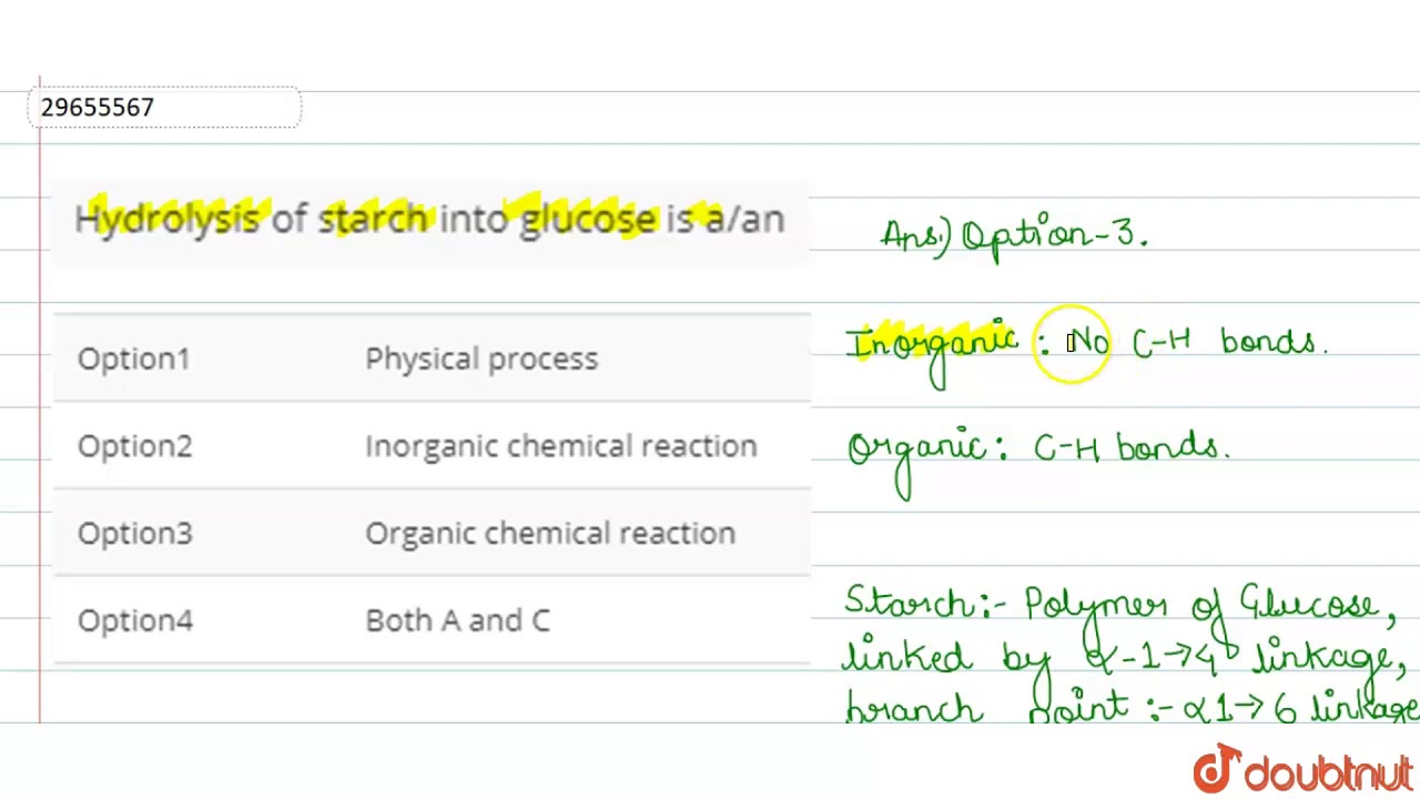 Hydrolysis Of Starch Into Glucose Is A an YouTube Hydrolysis Of Starch Into Glucose Is A an YouTube