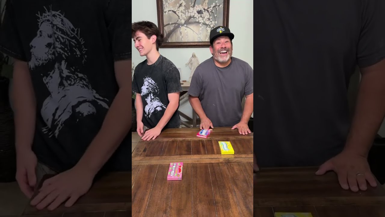 CANDY GRAB Ethan Vs Dad Candygrab Partygames Familygames Gameideas Phillipsfambamgames